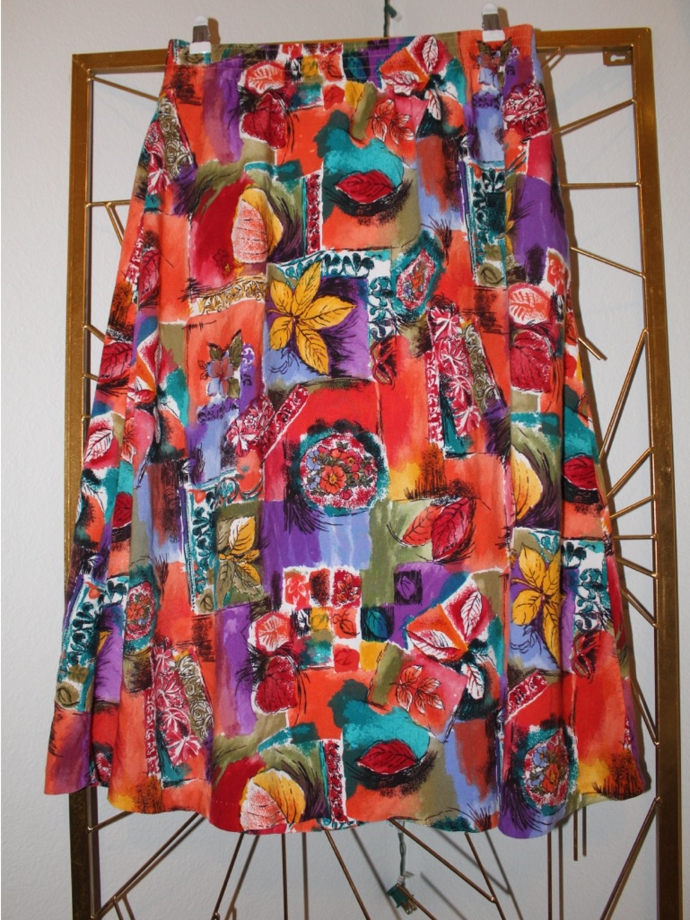 Bright Multicolor Abstract A-Line Skirt